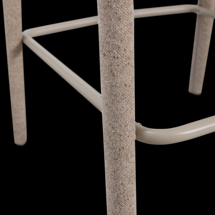 WOOOD Noble Barstoel - Geweven Stof - Zand - 95x48x52