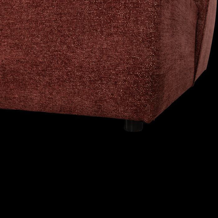 WOOOD Tibas Chaise Longue Bank Links - Geweven Stof - Wijnrood