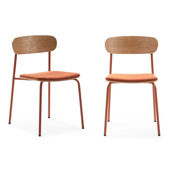 Calicosy - Set 2 stoelen ADRIANA - L46 cm - Stof & metaal