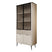 Meubella - Vitrinekast Mace - Beige - 90 cm - Met glas