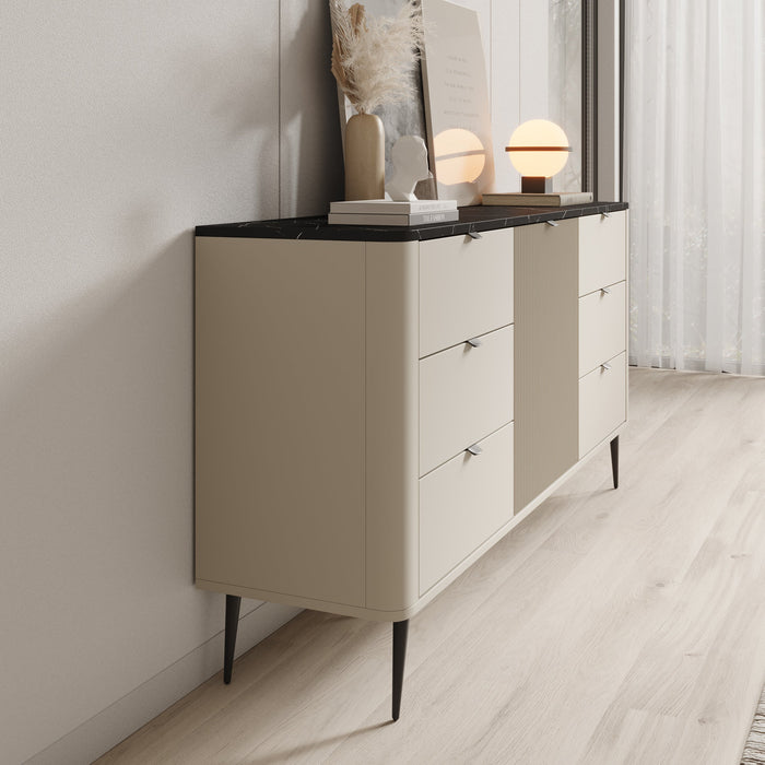 Meubella - Dressoir Mace - Beige - 160 cm - Met lades