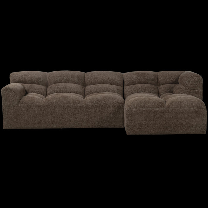 WOOOD Tibas Chaise Longue Bank Rechts - Geweven Stof - Bruin