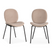 Calicosy - Set 2 stoelen CORI - L45 cm - Stof & zwart metaal