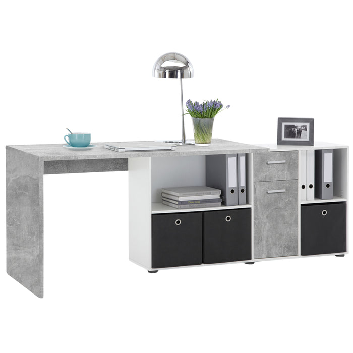 Calicosy - Hoekbureau LEX - B135,7 cm - Betongrijs