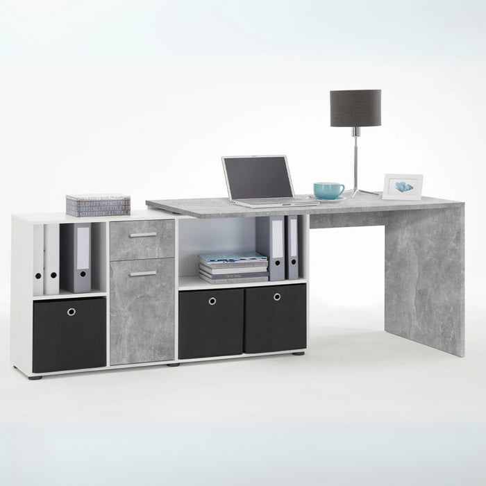 Calicosy - Hoekbureau LEX - B135,7 cm - Betongrijs