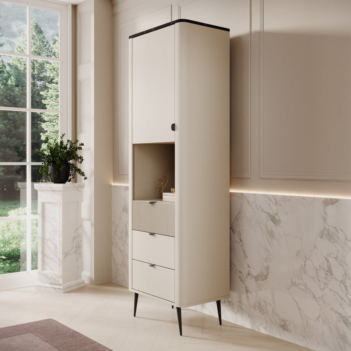 Meubella - Vitrinekast Mace - Beige - 60 cm