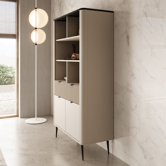 Meubella - Boekenkast Mace - Beige - 90 cm