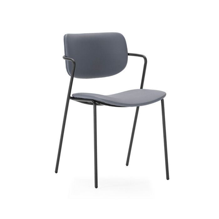 Calicosy - Set 2 stoelen MAIKA - L49 cm - Zwart metaal