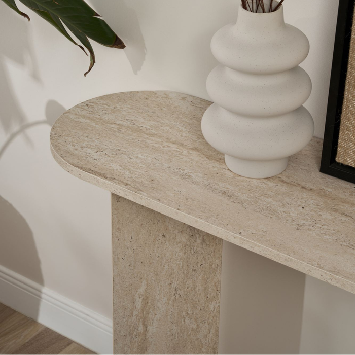Calicosy - Sidetable SIRA - L150 cm - Travertijneffect