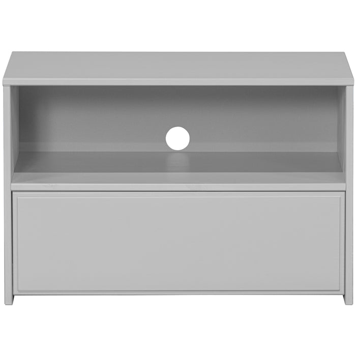 WOOOD Yissa Tv-Meubel Met Lade| Open Vak - Grenen - Wolkengrijs