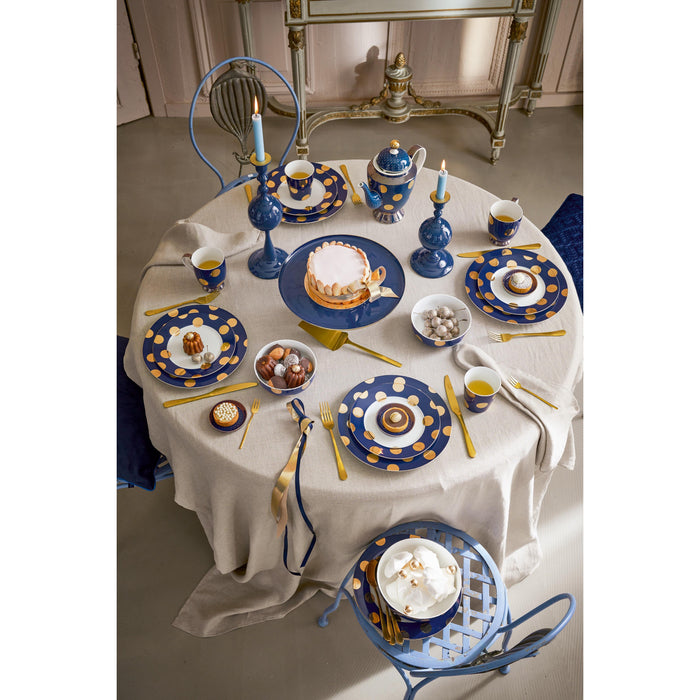 Pip Studio Serveerschaal Rond - Fruitschaal - Navy| Goud - 32x12.5cm
