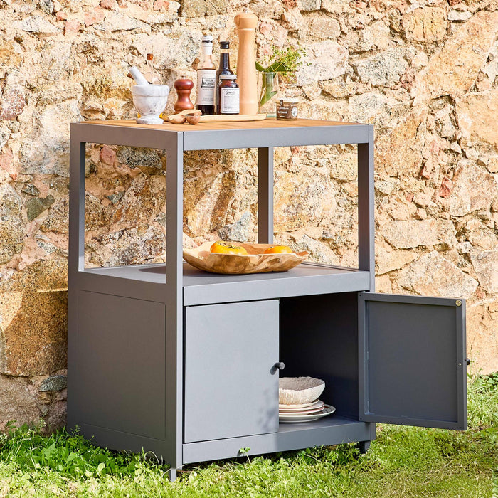 sweeek - Bijzettafel voor buiten van aluminium en polywood met 2