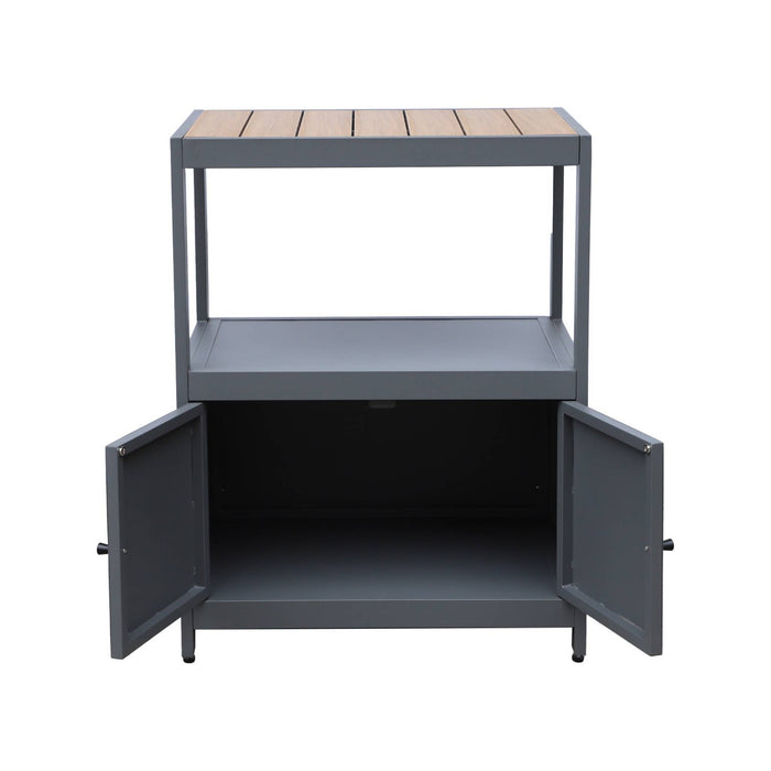 sweeek - Bijzettafel voor buiten van aluminium en polywood met 2