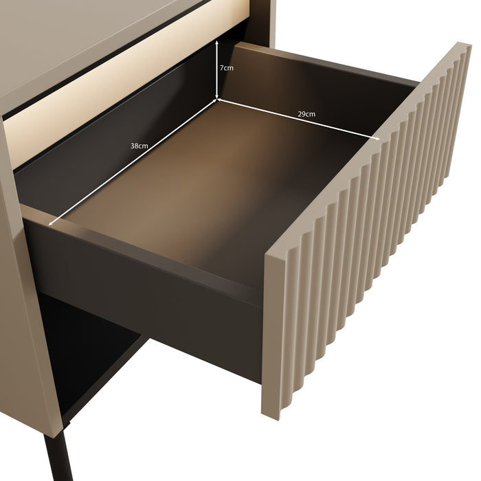 Meubella - Nachtkastje Timoteo 2 - Beige - 46 cm