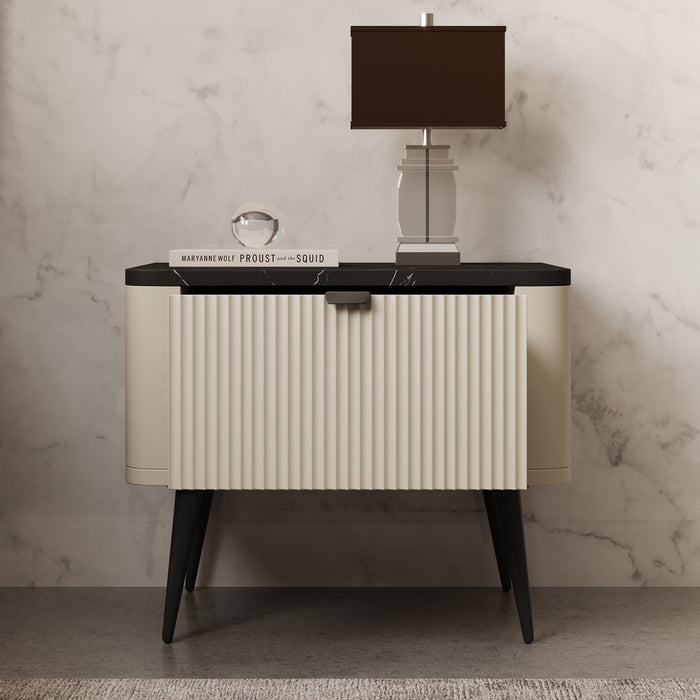 Meubella - Nachtkastje Mace - Beige - 50 cm