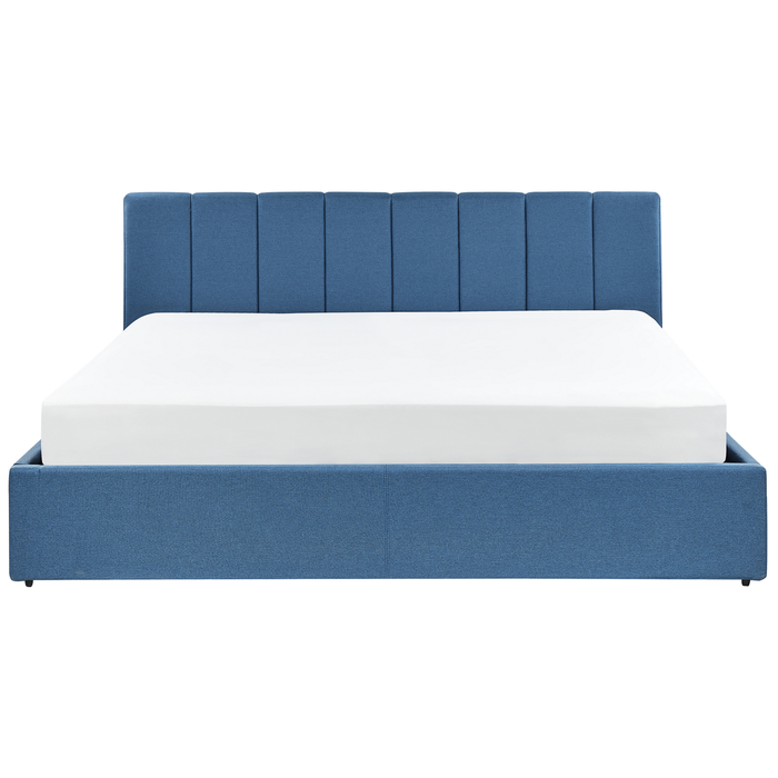 Beliani-DREUX-Bed met opbergruimte-Blauw-180 x 200 cm-Polyester