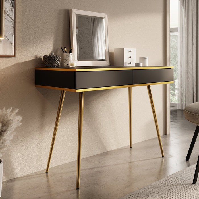 Meubella - Kaptafel Orleans - Zwart - 102 cm
