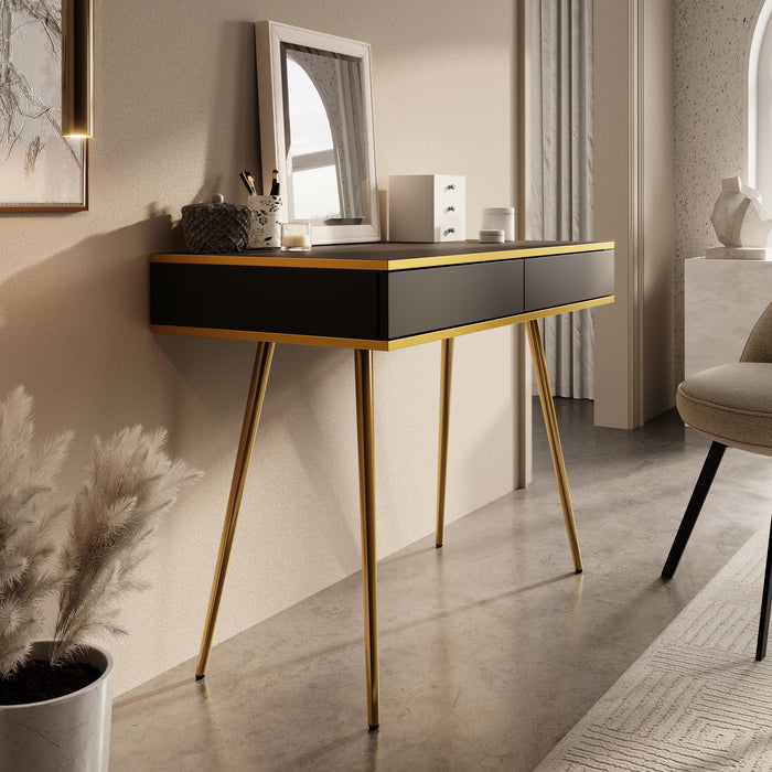 Meubella - Kaptafel Orleans - Zwart - 102 cm