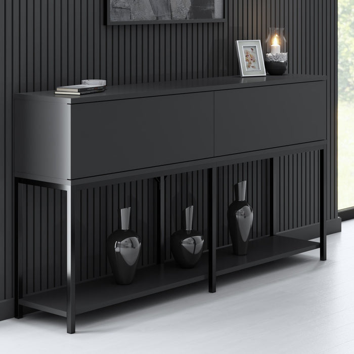 Calicosy - Consoletafel LORD - B150 cm - Antraciet | Zilver