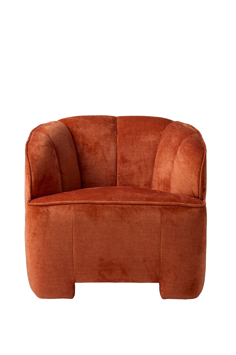 Sissy-Boy Oranje velvet fauteuil