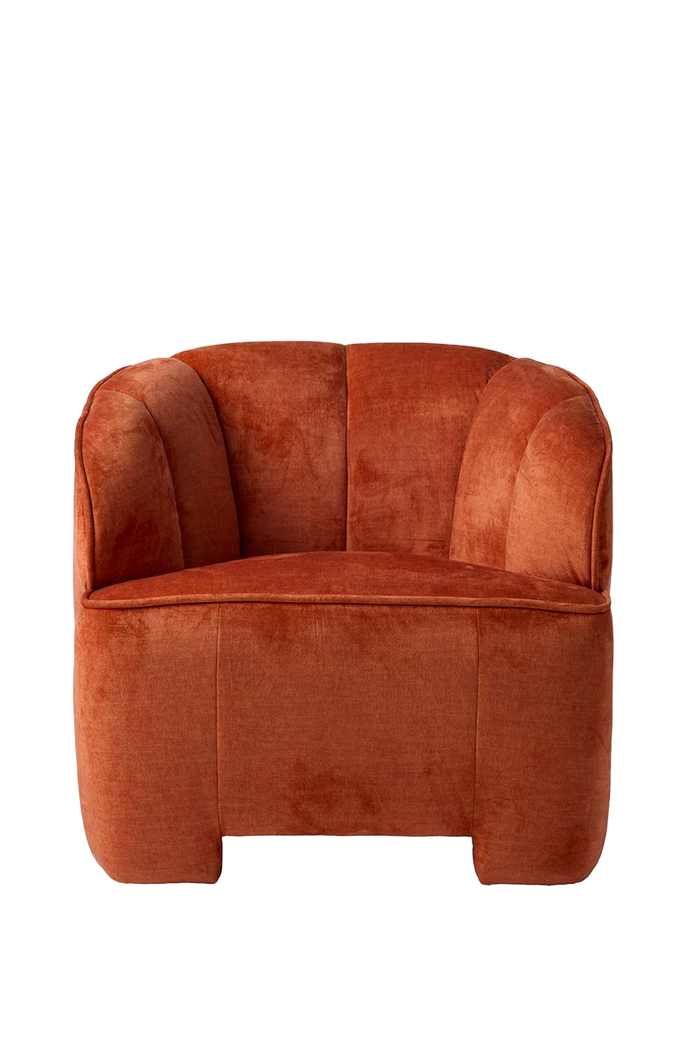 Sissy-Boy Oranje velvet fauteuil