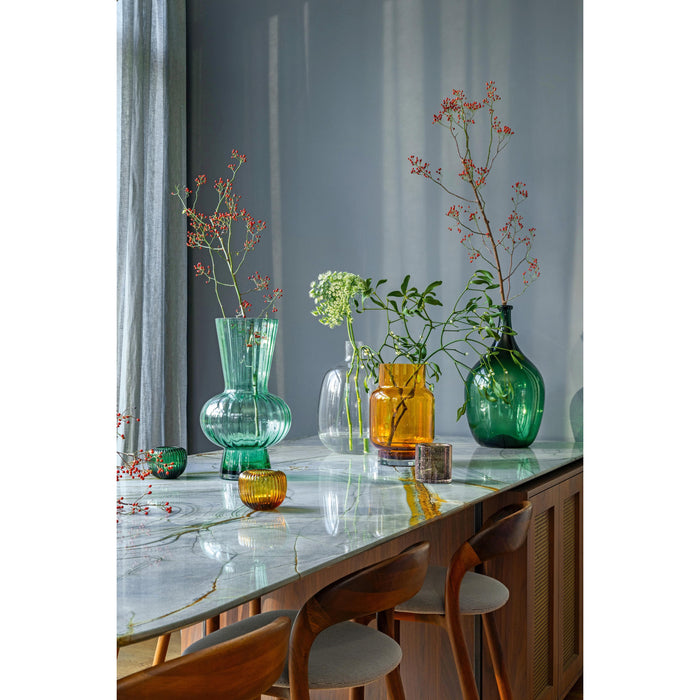 vtwonen Vaas - Bloemenvaas van Glas - Groen - 31x52.2cm