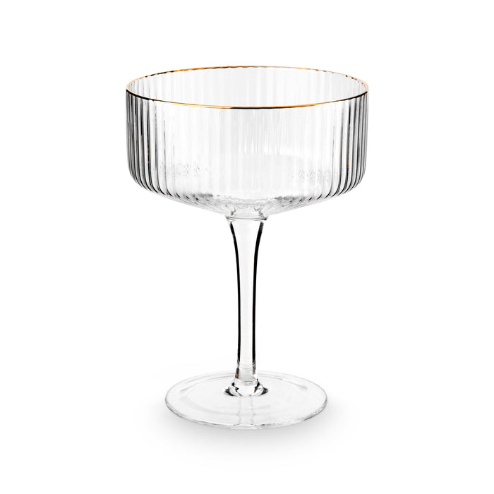 vtwonen Champagneglazen - Glazen set van 4 - met Gouden Rand