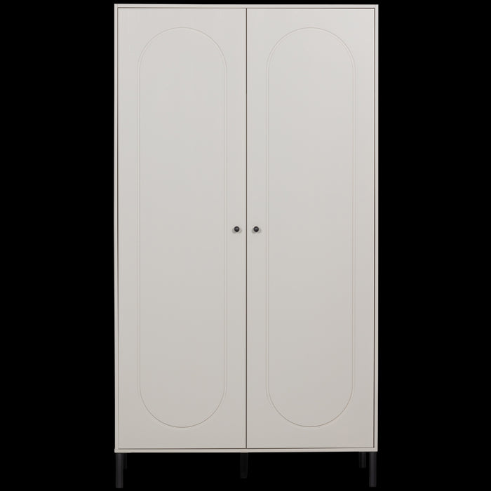 WOOOD Xina Garderobekast - Grenen - Wolkengrijs - 202x110x58