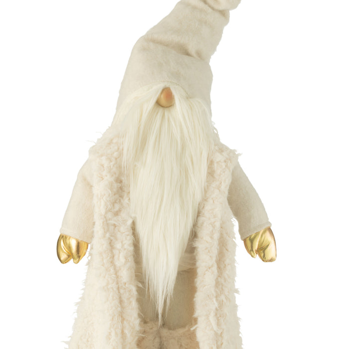 J-Line figuur Kabouter lang jas - textiel - creme|goud - lar