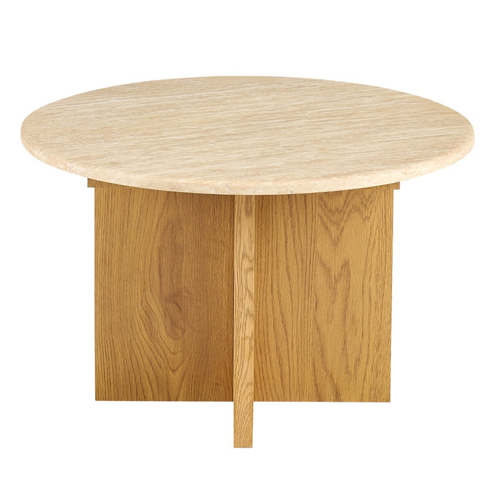 Giga Meubel - Salontafel Lichtbruin Marmer - Ø60x38cm - Faria