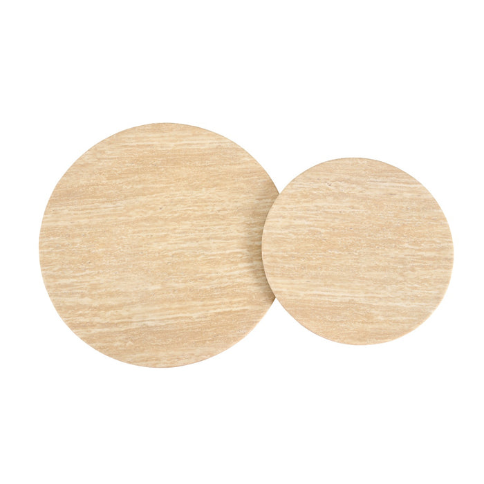 Giga Meubel - Salontafel Lichtbruin Marmer - Ø60x38cm - Faria