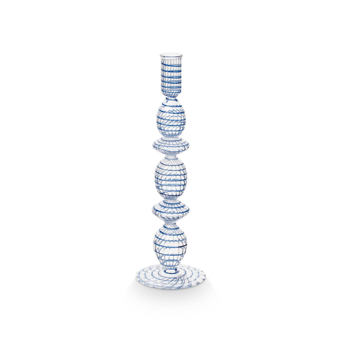 Pip Studio Kandelaar Swirl - van Glas - Donkerblauw - 28cm