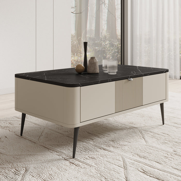 Meubella - Salontafel Mace - Beige - 100 cm