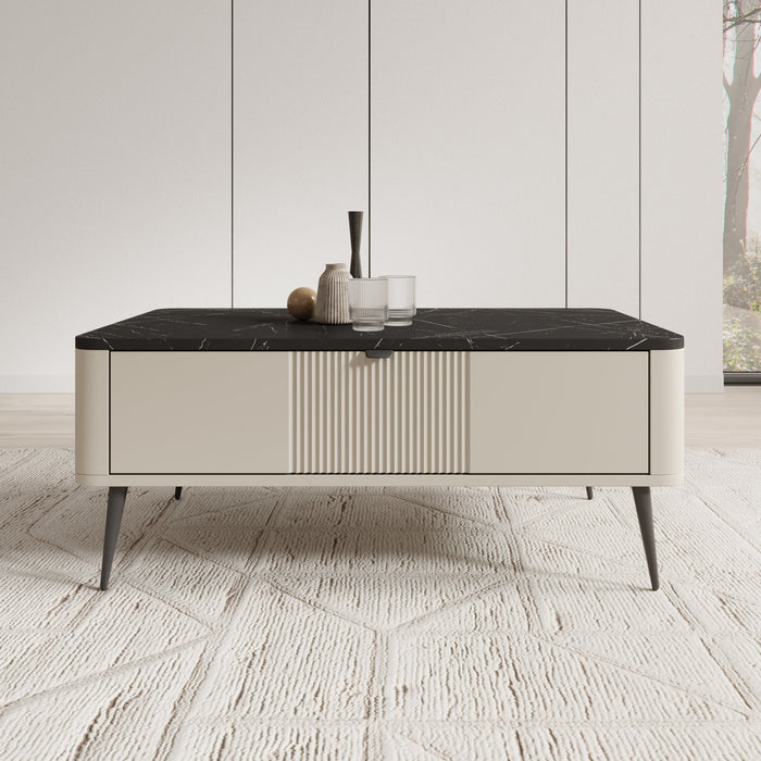 Meubella - Salontafel Mace - Beige - 100 cm
