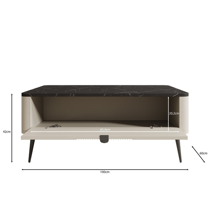 Meubella - Salontafel Mace - Beige - 100 cm