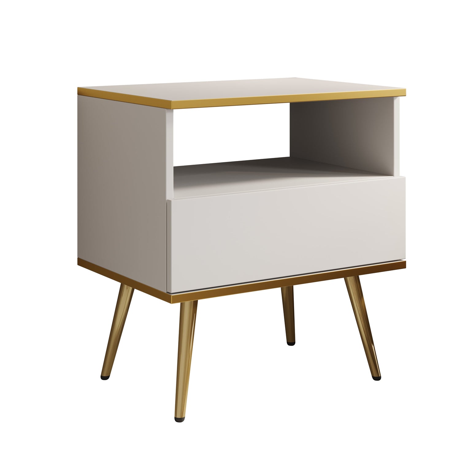 Meubella - Nachtkastje Orleans - Wit - 54 cm