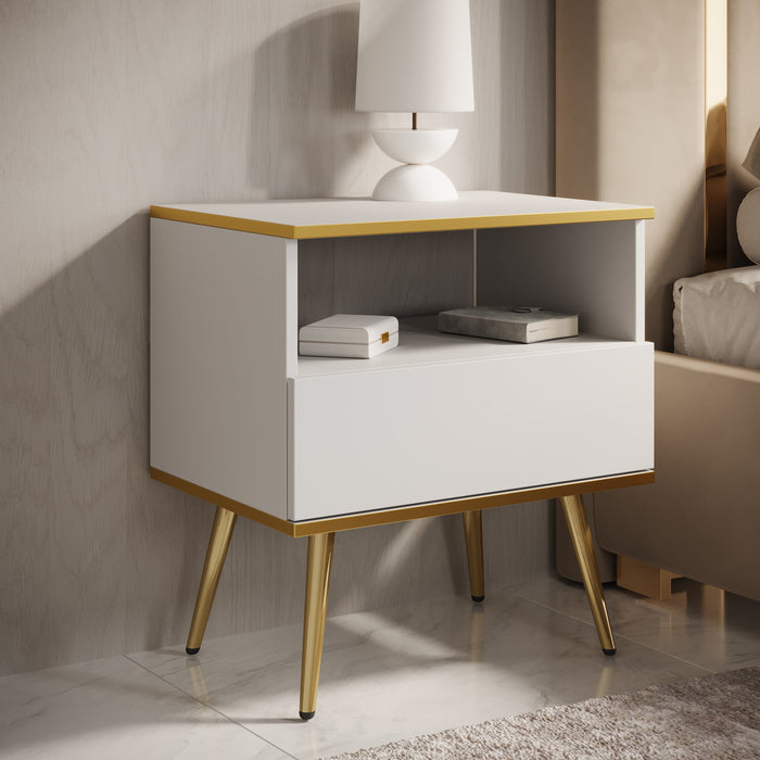 Meubella - Nachtkastje Orleans - Wit - 54 cm