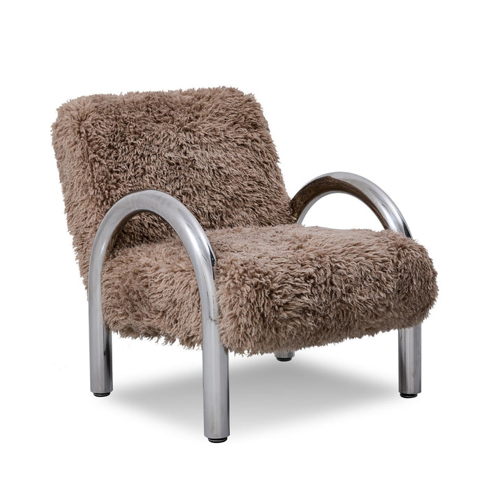 DÉJA Living - Fauteuil - Taupe|Chrome - 72x91x82cm - Mandal