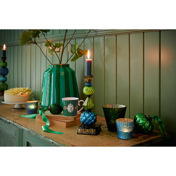 Pip Studio Kandelaar Bead - van Glas - Blauw| Groen - 23.5cm