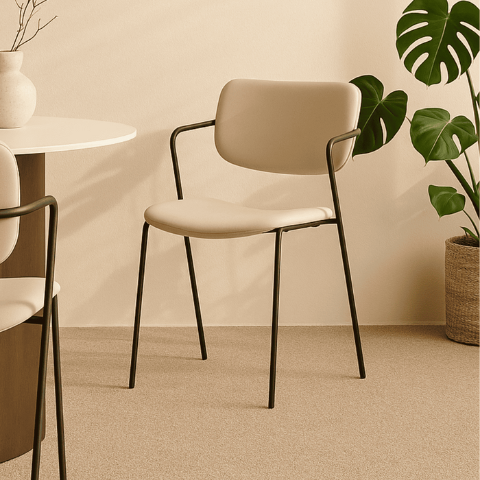 Calicosy - Set 2 stoelen MAIKA - L49 cm - Zwart metaal