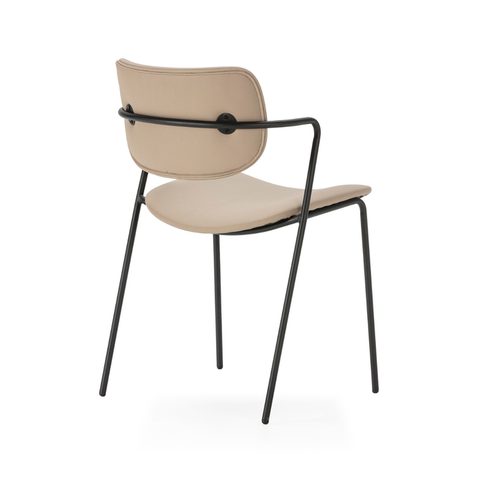 Calicosy - Set 2 stoelen MAIKA - L49 cm - Zwart metaal
