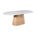 Giga Meubel - Eettafel Wit Keramiek|Naturel - 200x90x75cm - Madia
