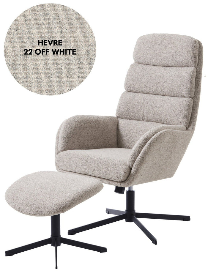 Giga Living - Fauteuil Off White - Incl. Voetenbank - Sifton