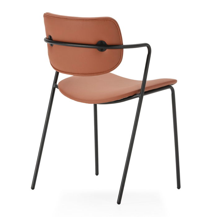 Calicosy - Set 2 stoelen MAIKA - L49 cm - Zwart metaal
