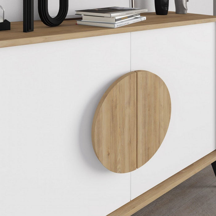 Calicosy - Dressoir met 2 Deuren VAE - L110 cm - Eikenlook | Wit