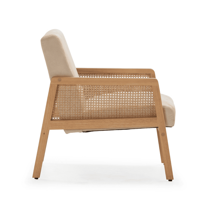 Calicosy - Fauteuil DEBRA - L68 cm - Houten en rotan poten