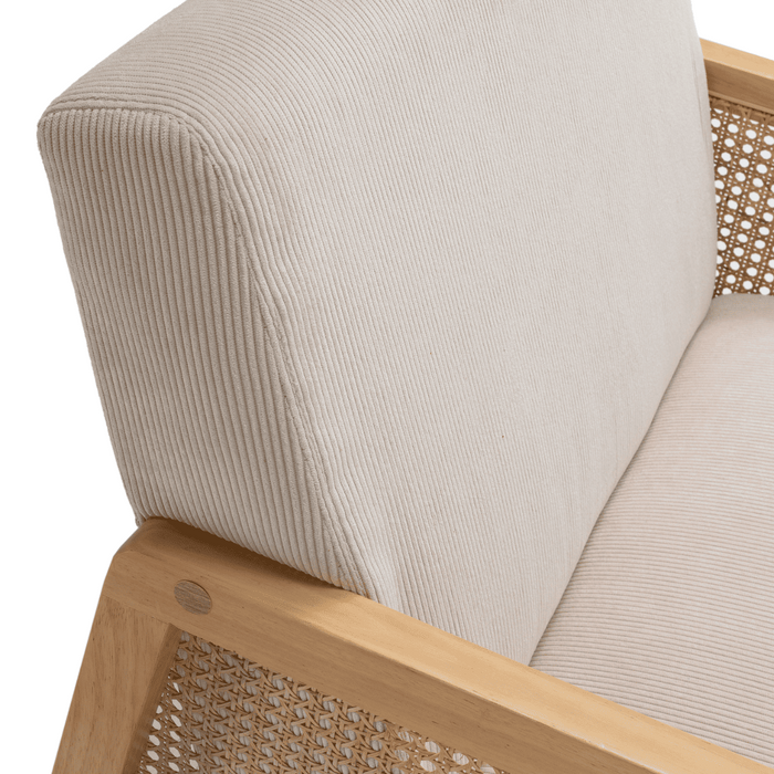 Calicosy - Fauteuil DEBRA - L68 cm - Houten en rotan poten