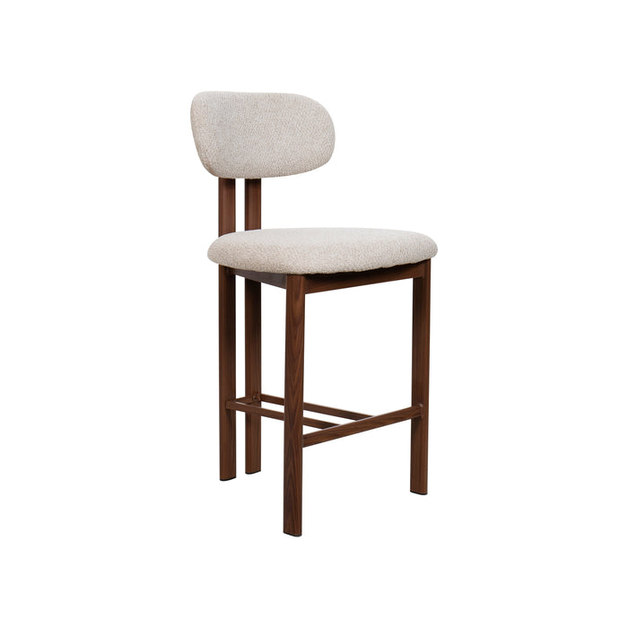 Giga Meubel - Barkruk Walnoot - Beige - Noor - Set van 2