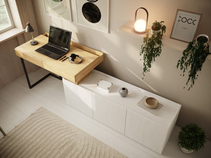 Meubella - Bureau Floren - Eiken - 2 lades