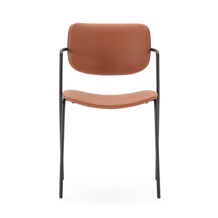 Calicosy - Set 2 stoelen MAIKA - L49 cm - Zwart metaal